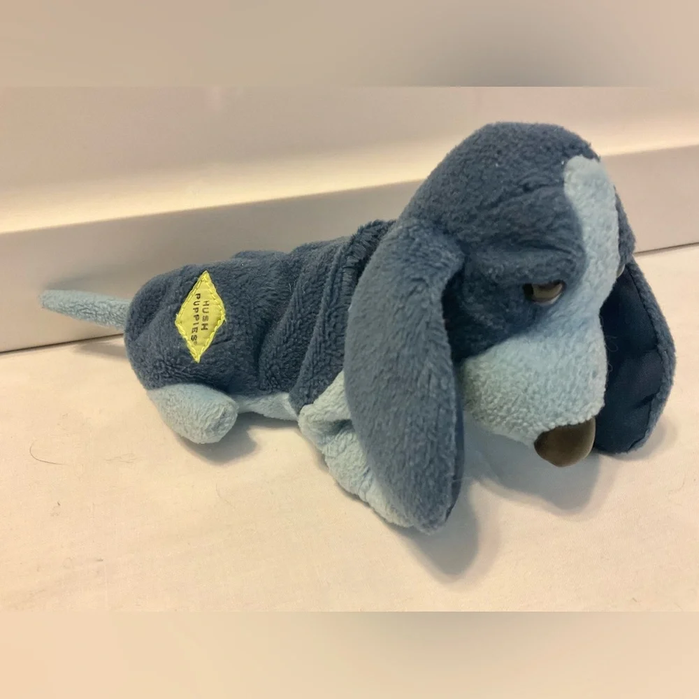 4 stuffed animals: blue dogs, hot pink elephant dog & soccer mom multicolor bear